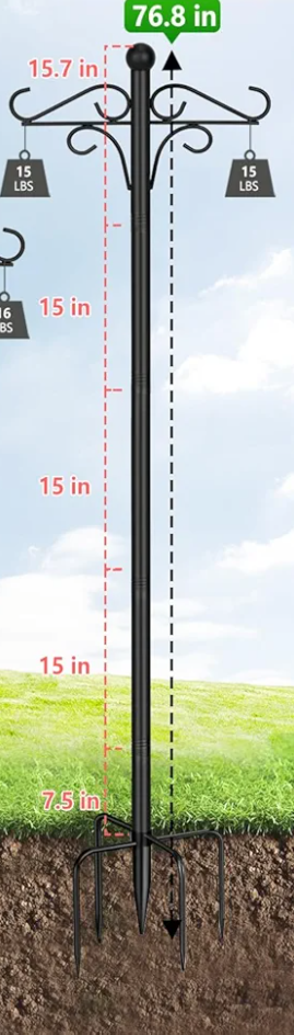 Heavy Duty All Metal Shepherd's Hook - photo 4