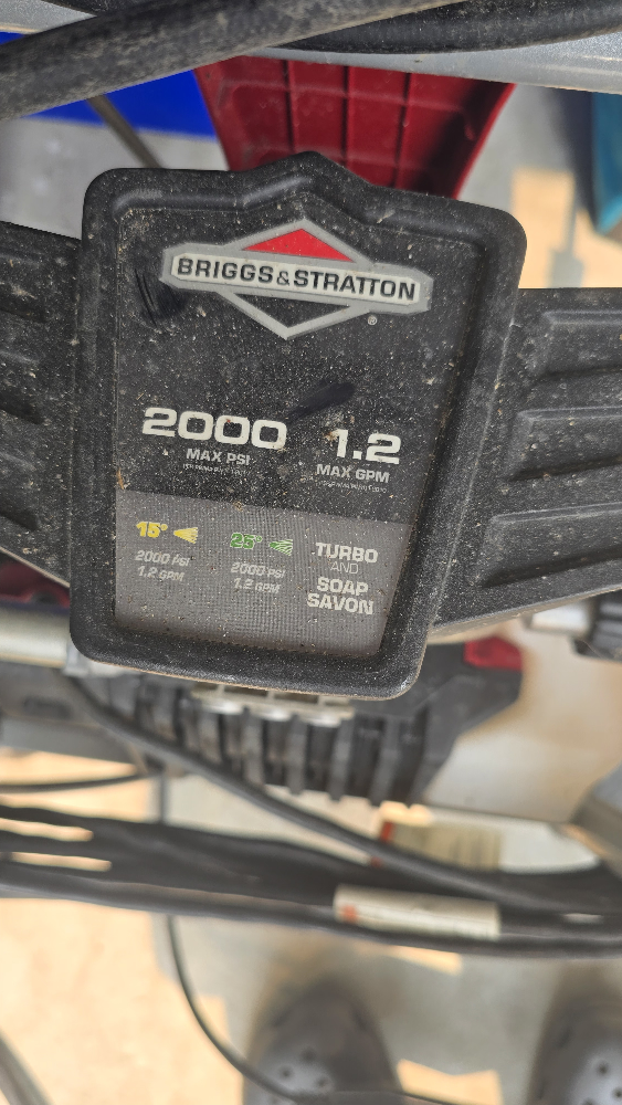 Briggs & Stratton 2000 PSI Pressure Washer