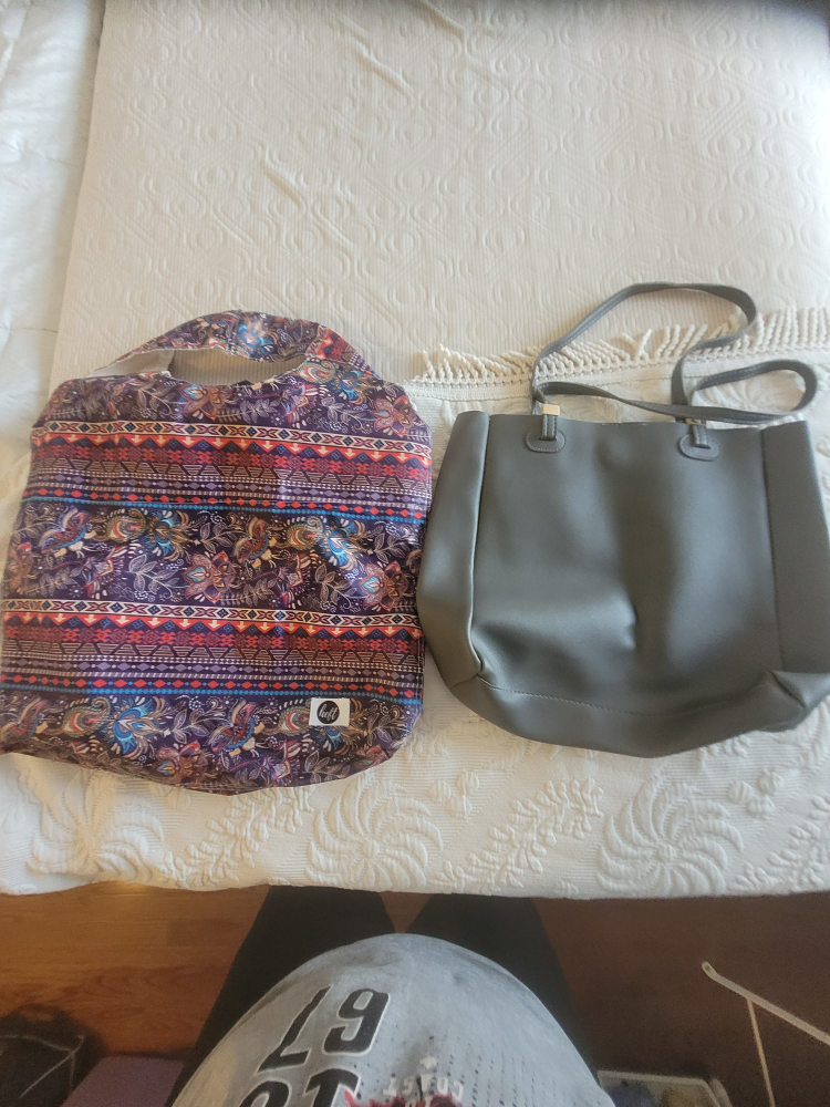 Two Tote Bags - Patterned & Grey - photo 2