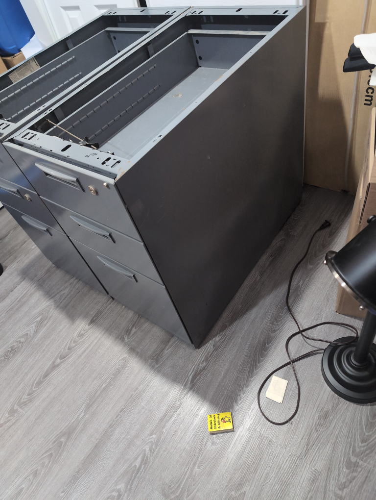 Pair of Grey Steel Filing Cabinets - photo 3