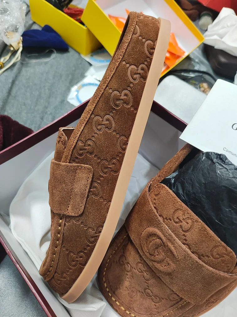 Gucci Brown Suede Loafers, Size 8 image indicator(3)