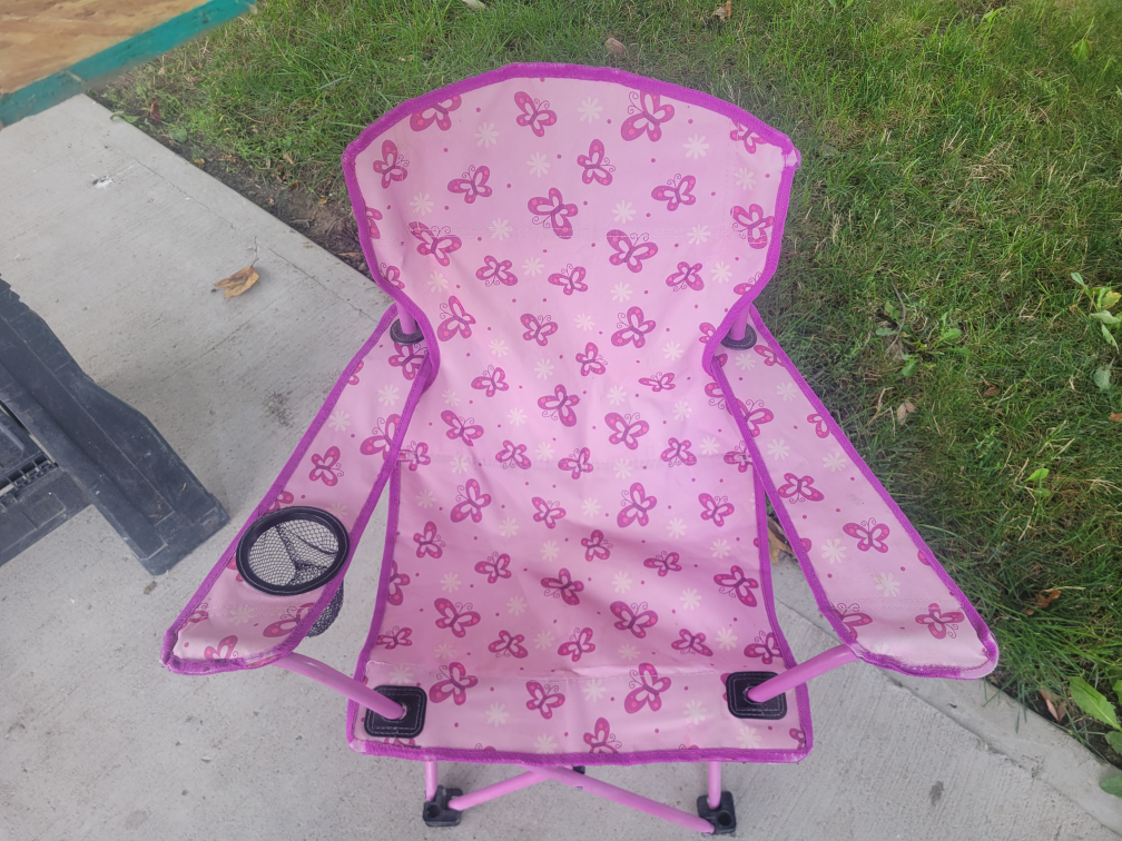 Kids Pink Butterfly Camp Chair - photo 3