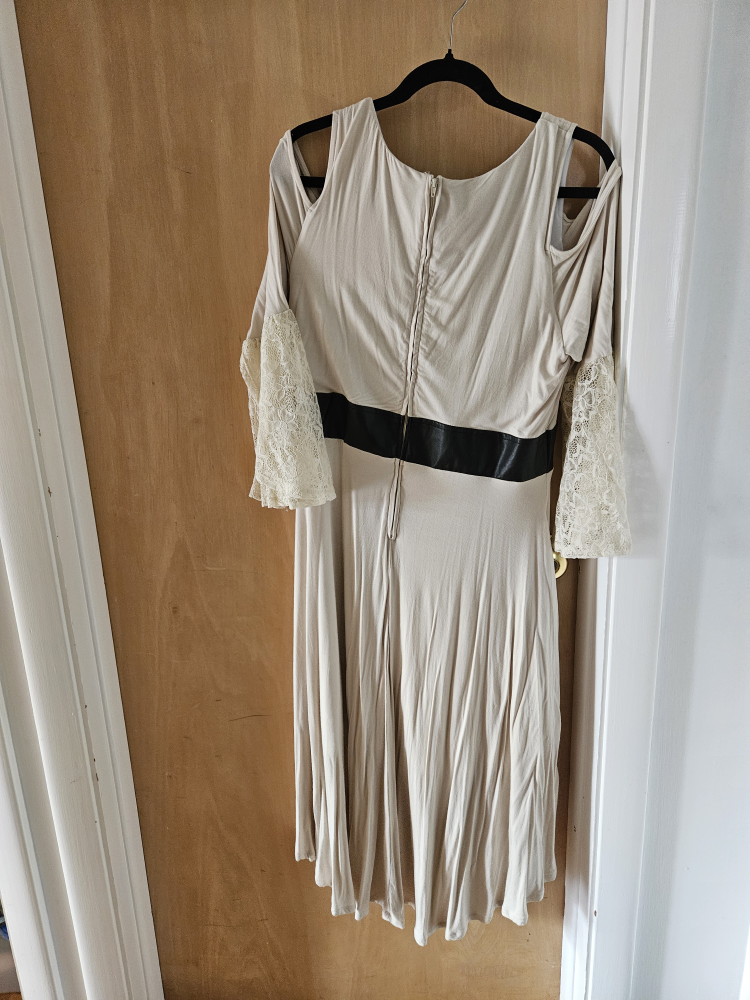 Hot Topic Cream Lace Sleeve Dress - photo 2