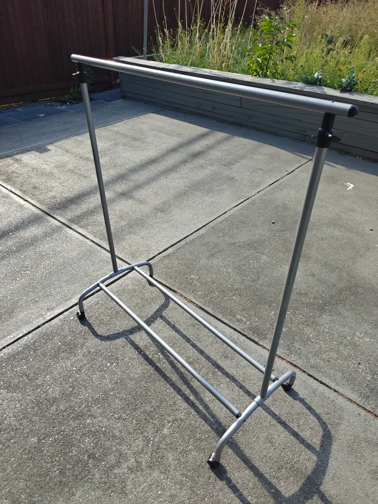Clothes Rack - Adjustable Height, Silver 45" long thumbnail