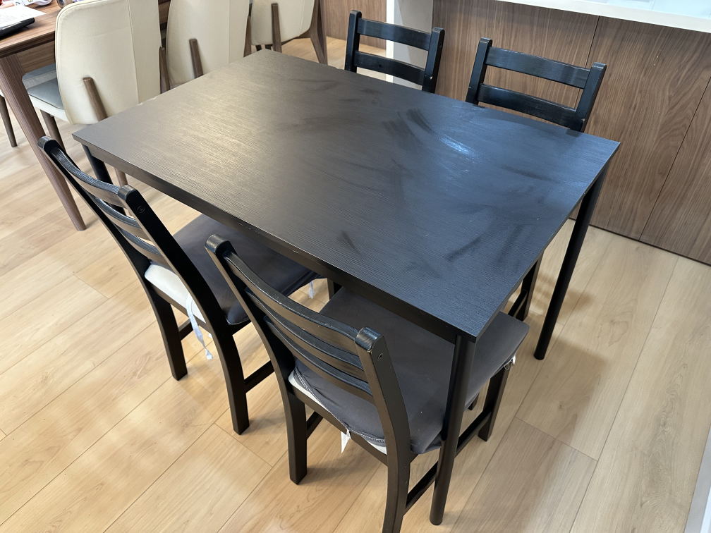 IKEA Dining Table with 4 Chairs - Black - photo 4