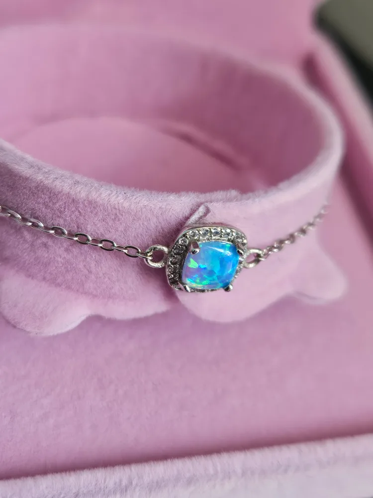Opal Bracelet with Silver Chain thumbnail