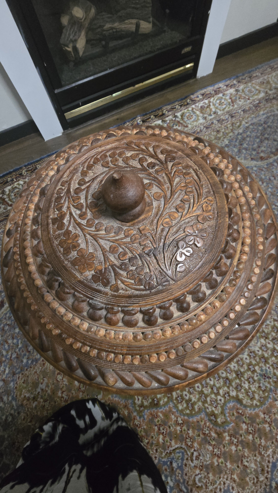 Hand Carved Wooden Table - photo 5