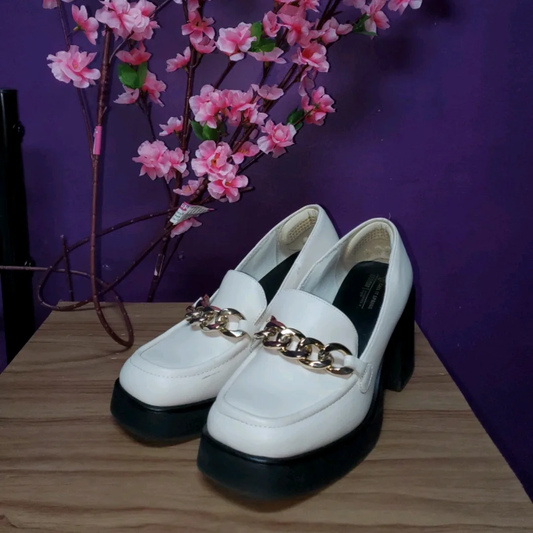 Call It Spring White Platform Loafers -- Size 8 thumbnail