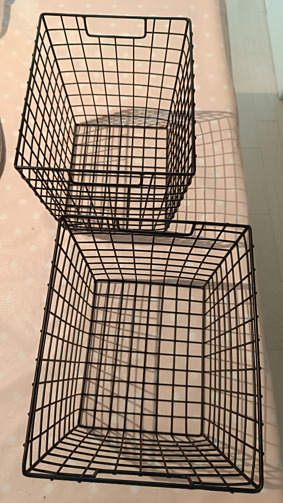 Set of 3 Black Wire Storage Baskets
