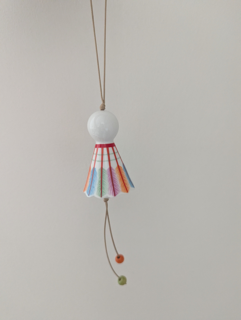 Ceramic Wind Chime with Feather Design - photo 2
