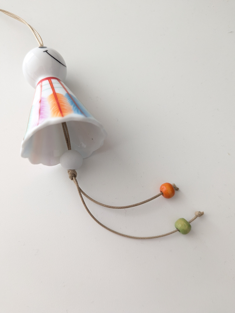 Ceramic Wind Chime with Feather Design - photo 3