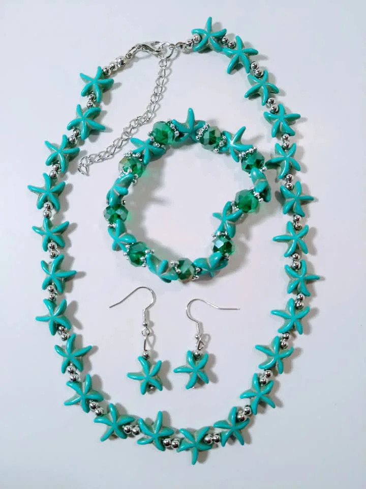 Turquoise Starfish Jewellery Set thumbnail