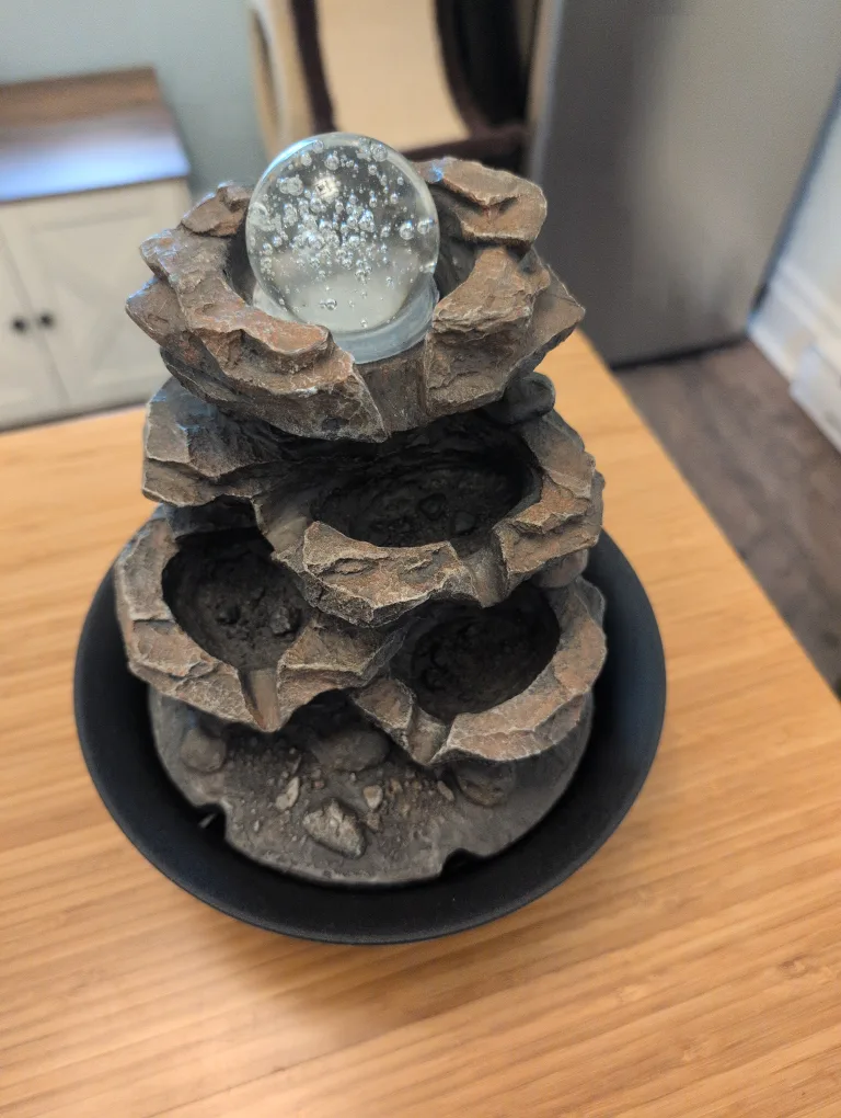 Indoor Water Fountain with Bubbling Glass Ball thumbnail