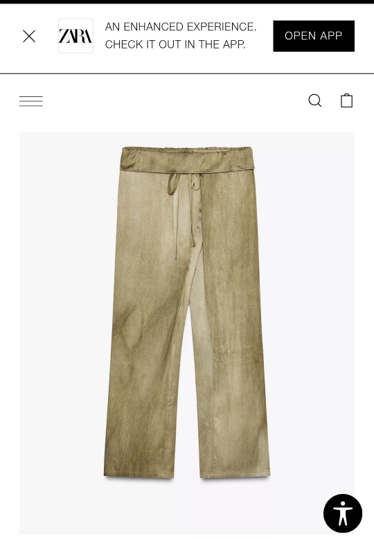 Zara ZW Collection Low-Rise Flowy Pants