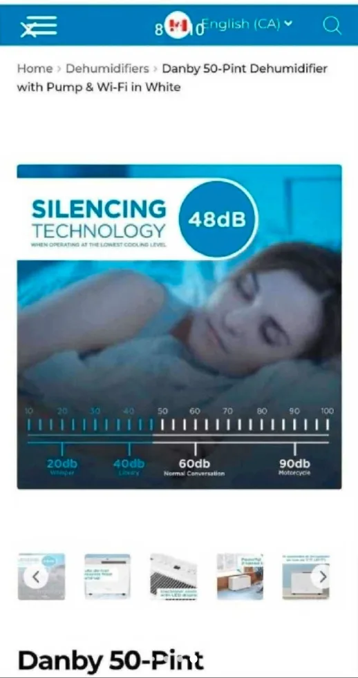 Danby 50-Pint Dehumidifier with Pump & Wi-Fi in White image indicator(8)