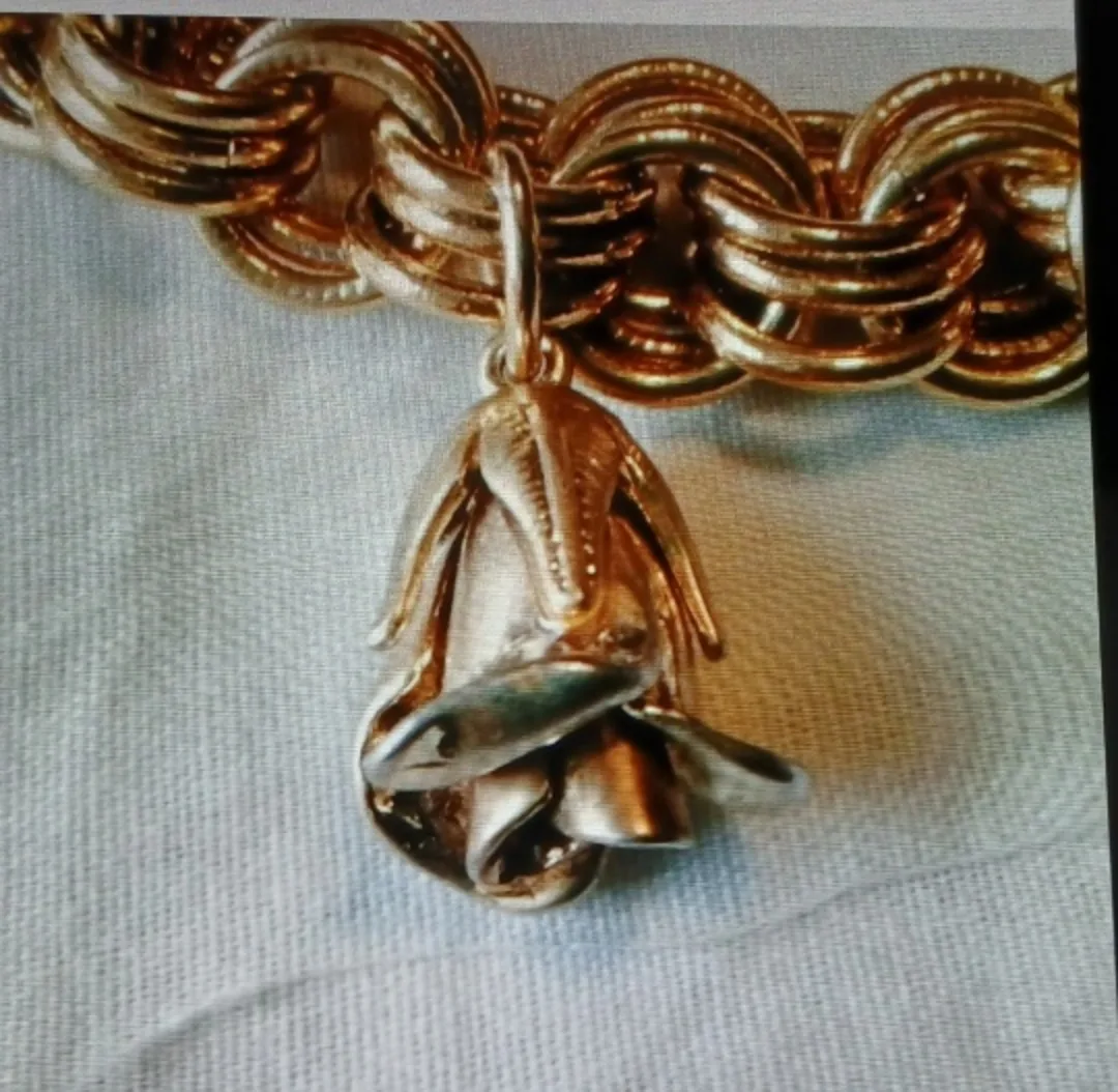 ANN TAYLOR CANCER AWARENESS GOLD-TONE CHARM BRACELET image indicator(5)