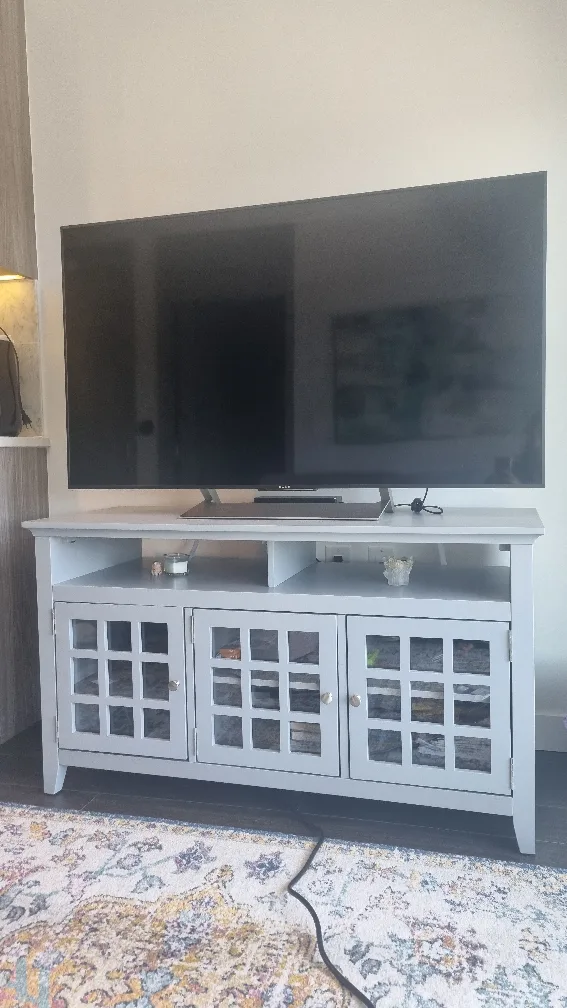 Solid Wood Grey TV Stand Entertainment Unit for TVs up to 55" thumbnail