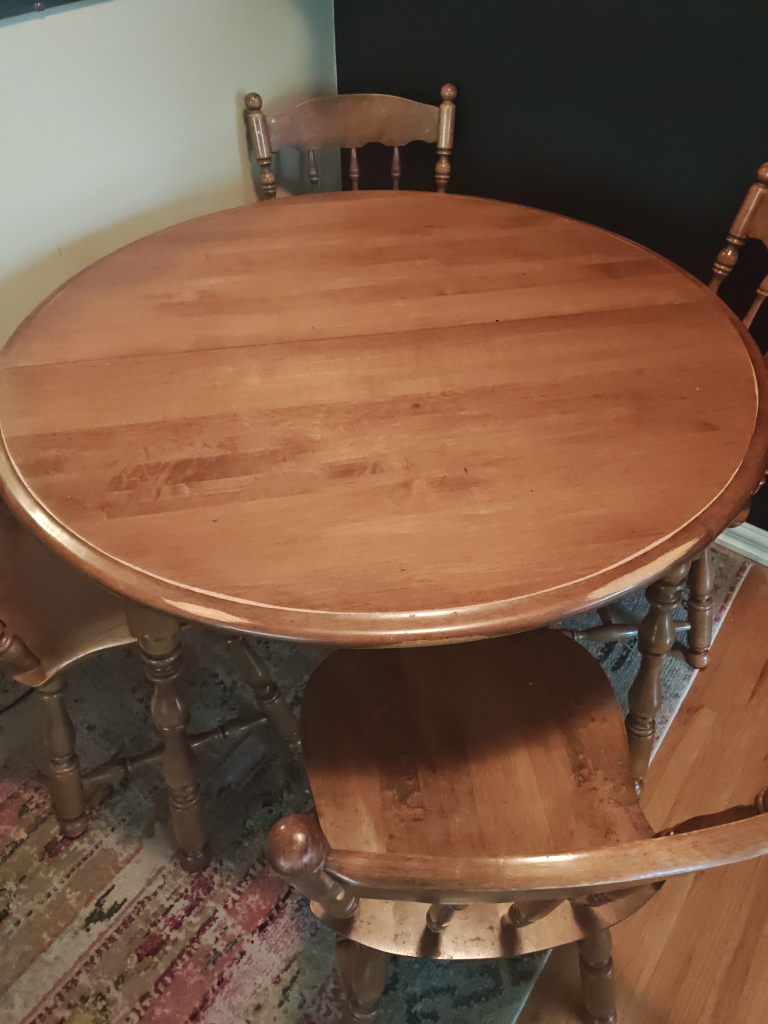Wooden Round Dining Table with 4 Chairs - photo 2