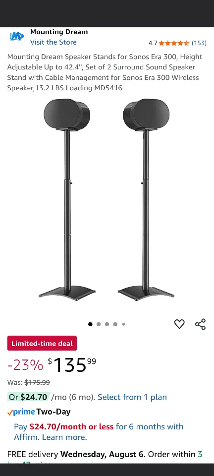 Sonos Era 300 Speakers with Stands (Pair) image indicator(3)