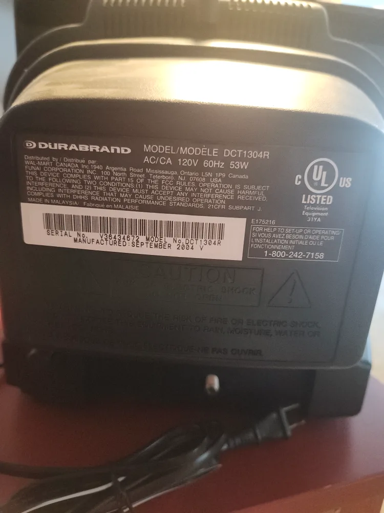 Durabrand DCT1304R 13-inch Colour TV image indicator(2)