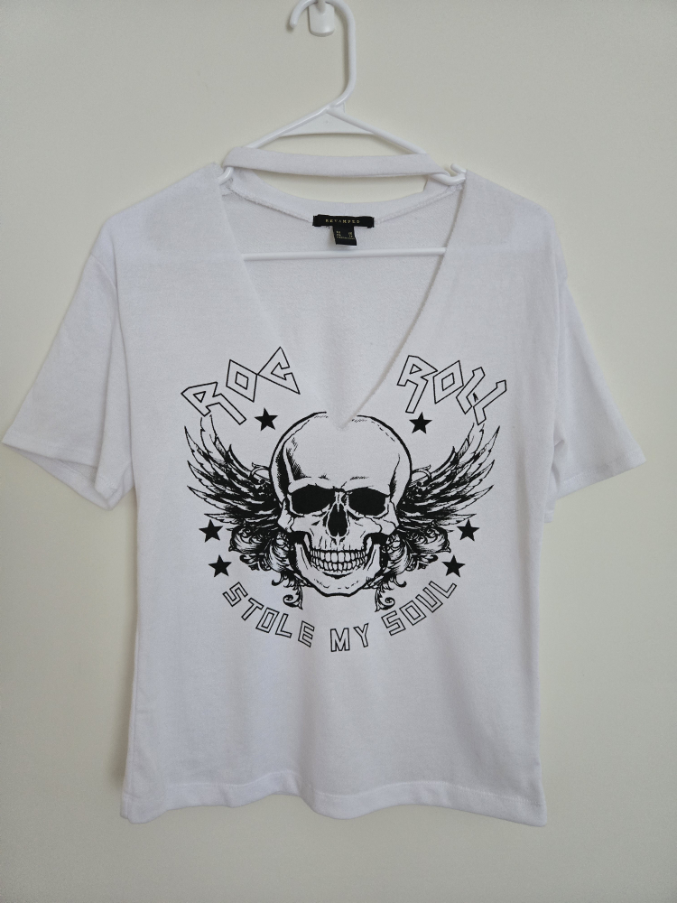 Revamped XS White Graphic T-Shirt