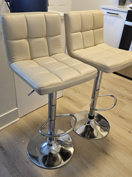 Set of 2 Adjustable Swivel Bar Stools - photo 2