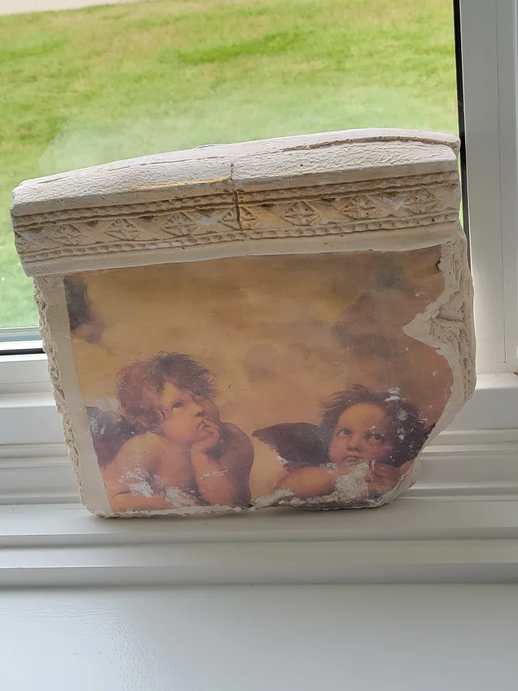 Vintage Cherub Wall Art Plaster Sculpture Picture thumbnail