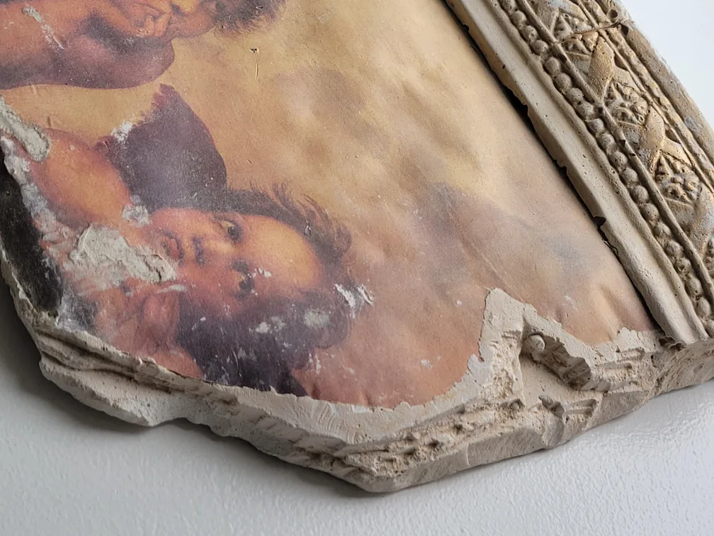 Vintage Cherub Wall Art Plaster Sculpture Picture image indicator(3)