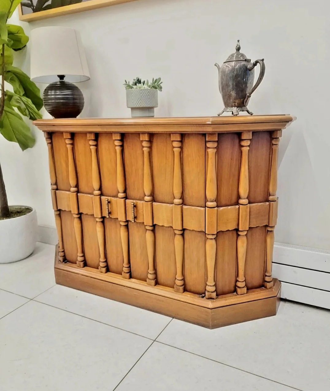 Vintage Solid Wood Slim Console/Hallway Table By Drexel thumbnail
