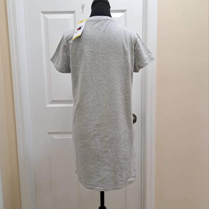 Champion T shirt Dress Grey Short Sleeved Size Small image indicator(9)