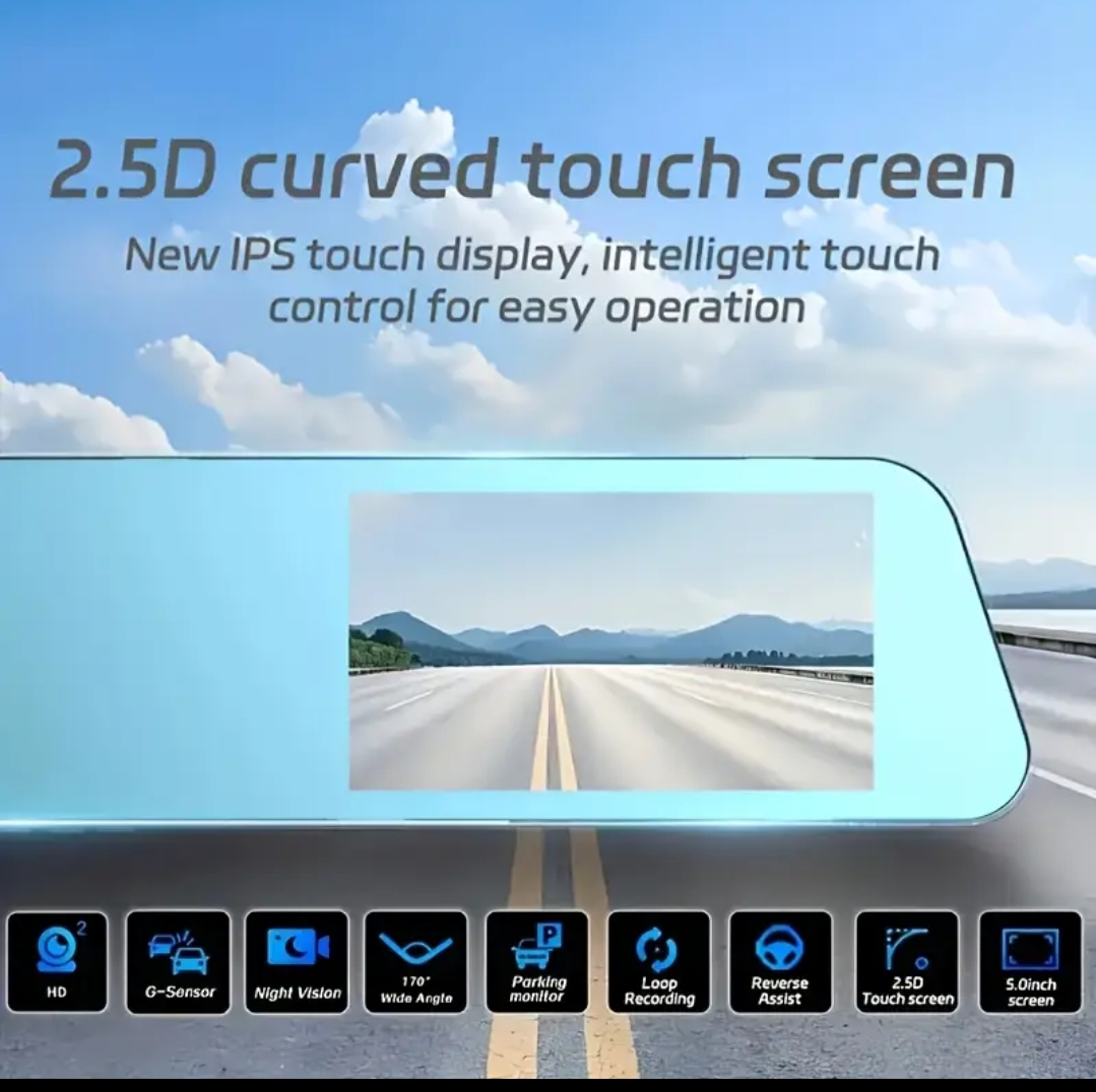 1080P Full HD Touch screen Car DVR Mirror Dash Cam - photo 2