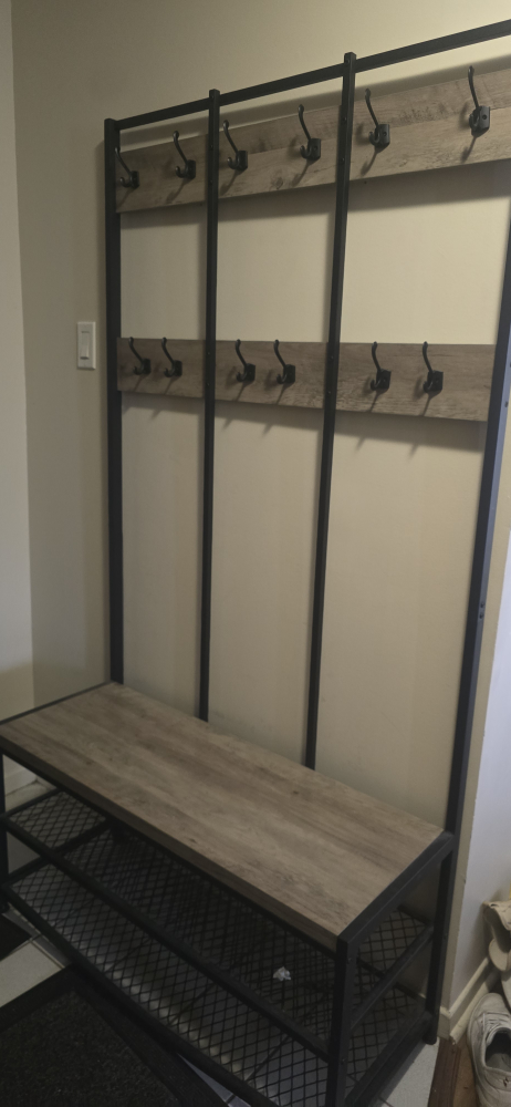 Hall Tree with Bench & Shoe Storage - photo 2