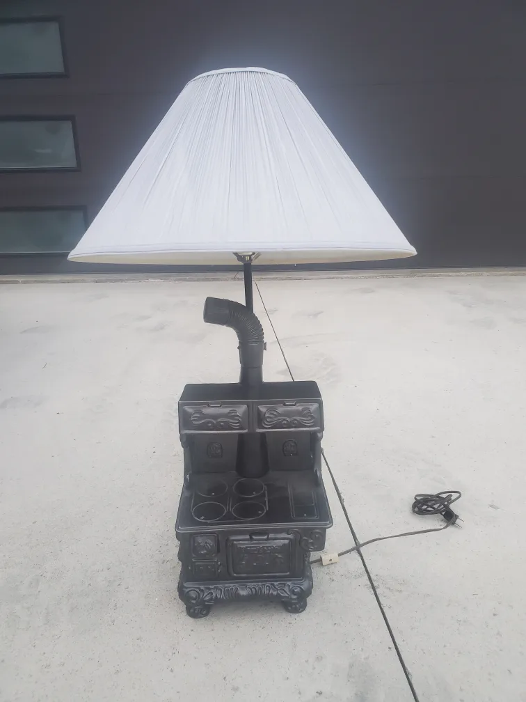 Ceramic potbelly stove lamp thumbnail