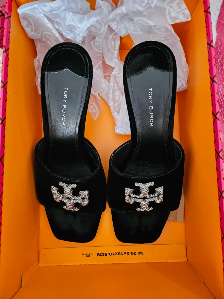 Tory Burch Black Mules, Size 6 thumbnail