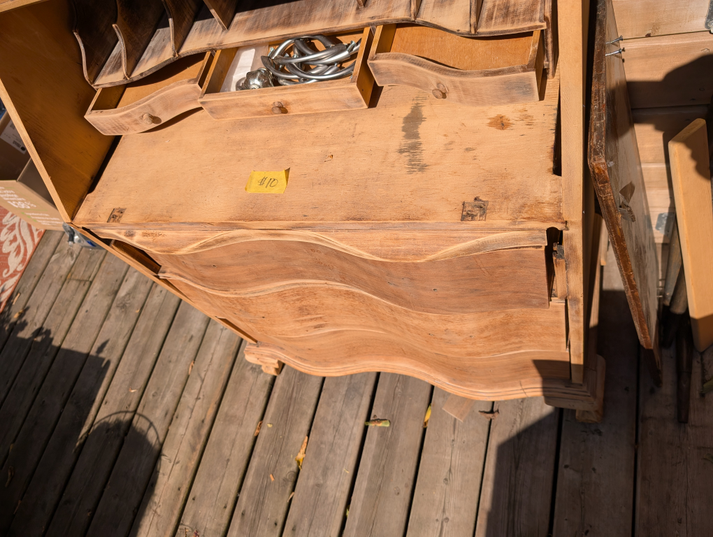 Antique Wooden Secretary Desk & Bentwood Chair - photo 4