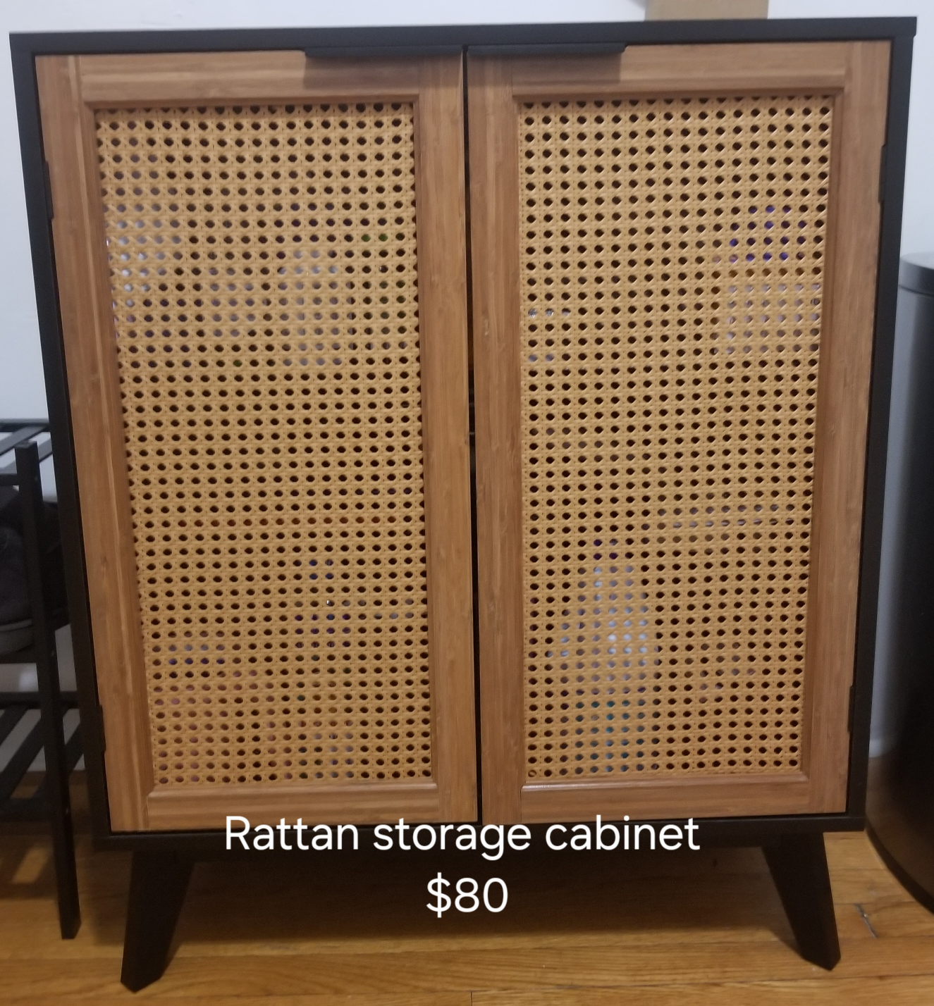 Rattan Storage Cabinet - Like New!