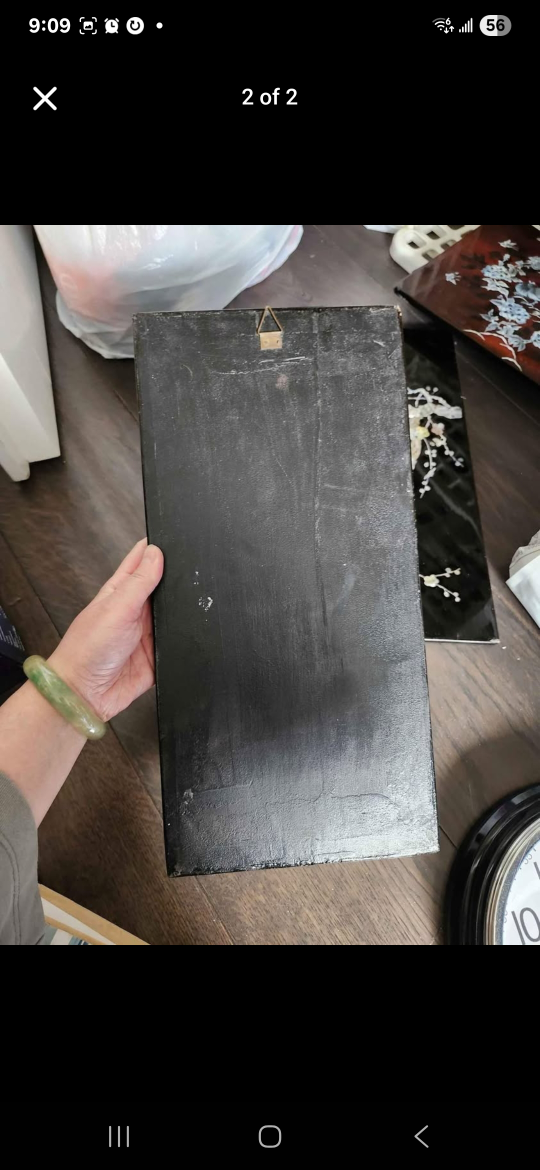 Pair of Vintage Asian Mother of Pearl Inlay Panels - photo 2