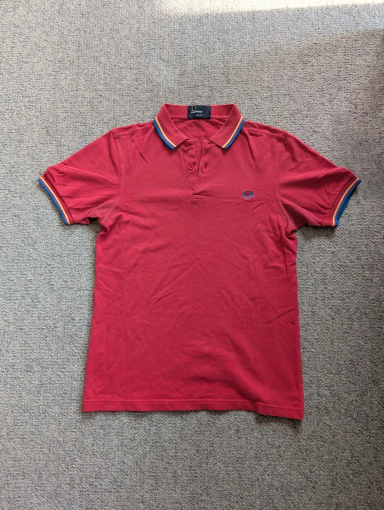 Fred Perry Polo Shirt - Red, Slim Fit thumbnail