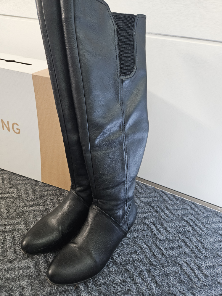 Call It Spring Black Knee-High Boots - Size 6 - photo 2