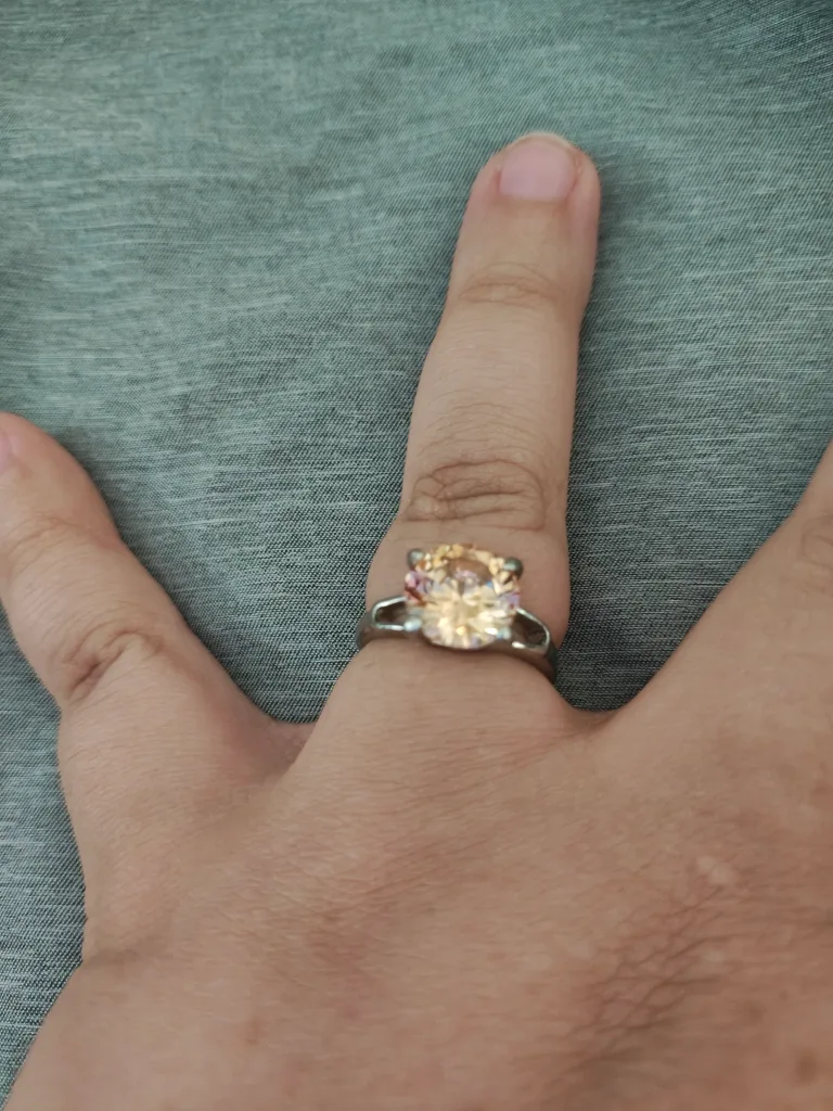 Silver Ring with Peach Stone thumbnail