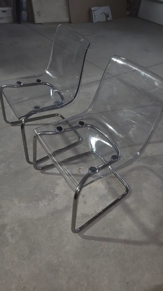Set of 2 Clear Acrylic Dining Chairs image indicator(2)