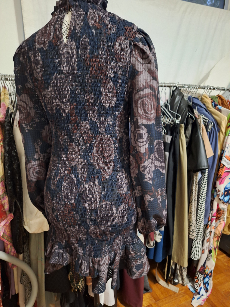 Floral Print Smocked Mini Dress