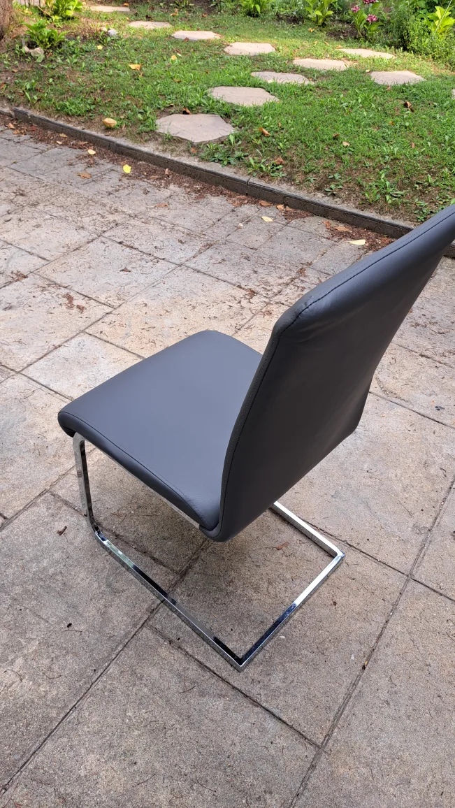 Grey Dining Chair with Chrome Legs image indicator(4)