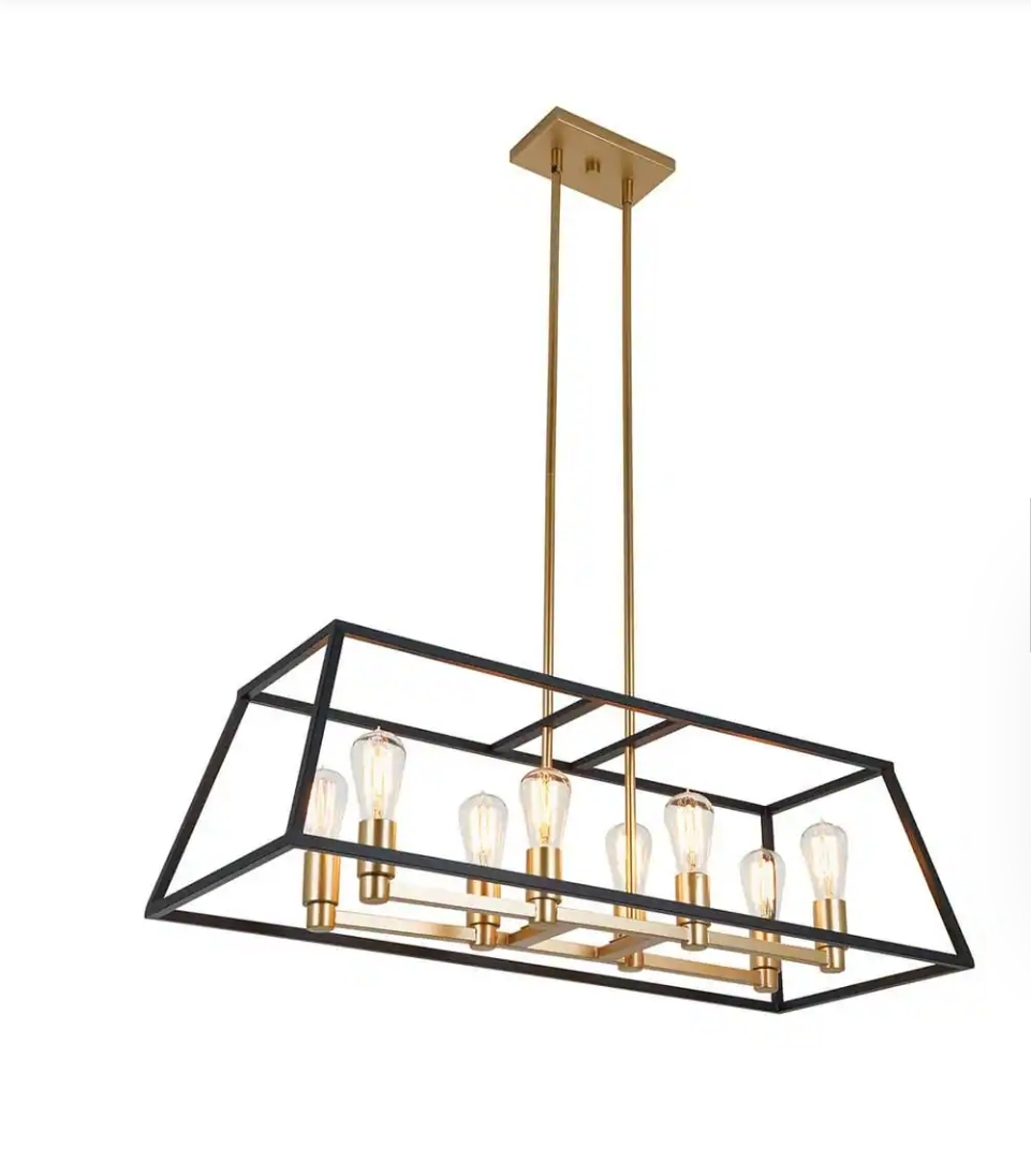 ARTIKA Carter 8-Light Black and Gold Farmhouse Chandelier