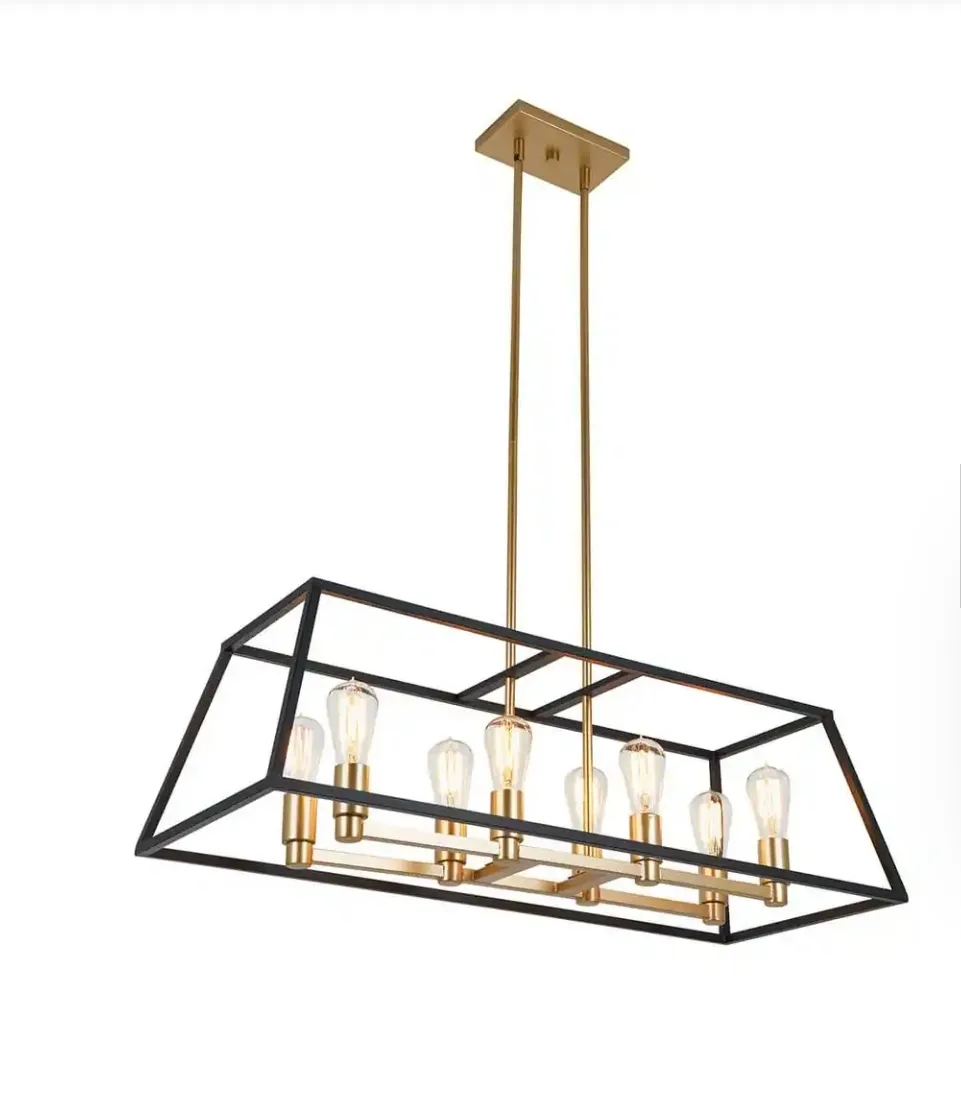 ARTIKA Carter 8-Light Black and Gold Farmhouse Chandelier thumbnail