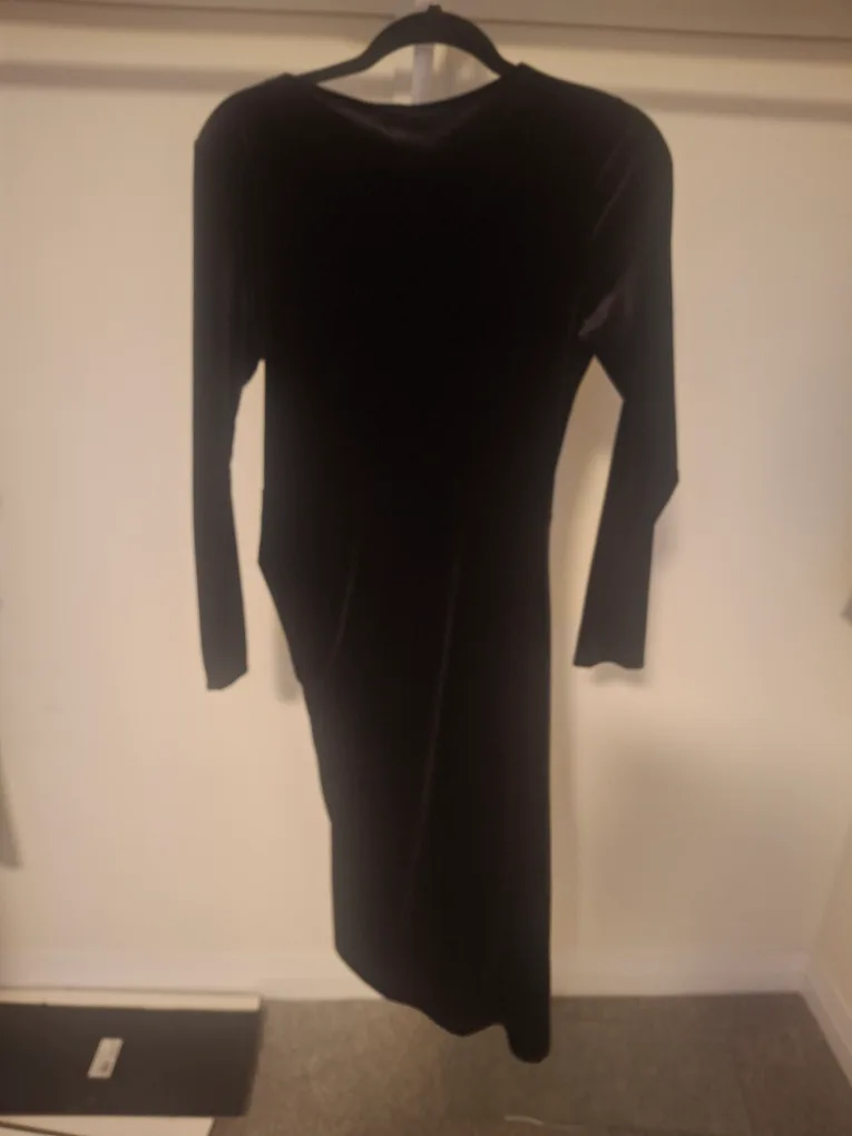 H&M Black Velvet Dress image indicator(4)