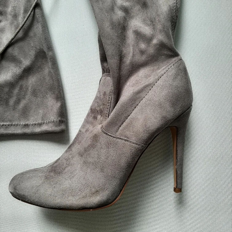 JUSTFAB Grey Thigh High Heel Boots image indicator(3)