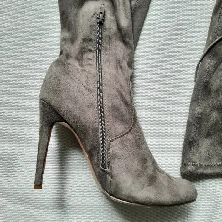 JUSTFAB Grey Thigh High Heel Boots image indicator(4)