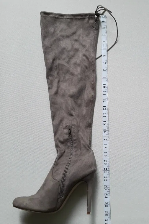 JUSTFAB Grey Thigh High Heel Boots image indicator(5)