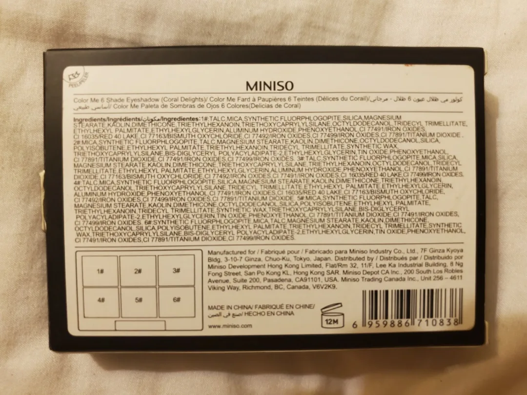 Miniso Color Me 6 Shade Eyeshadow image indicator(2)